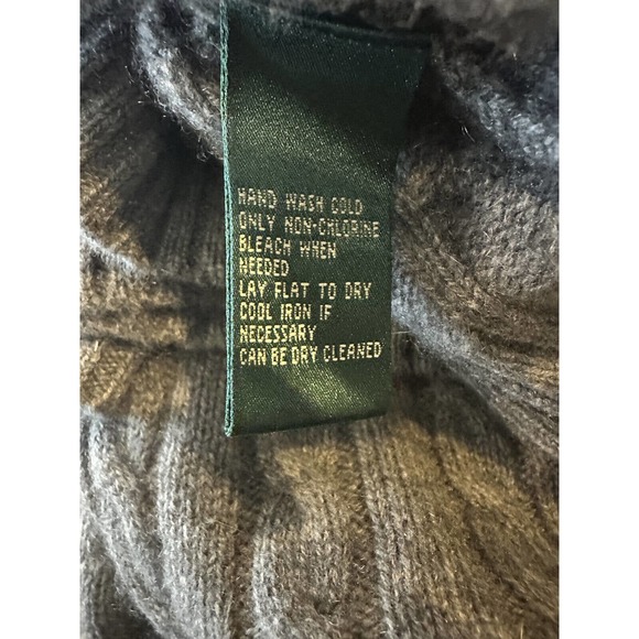 Vtg Lauren Ralph Lauren Cashmere V-Neck Pullover Sweater Gray Women's Medium - Picture 7 of 14